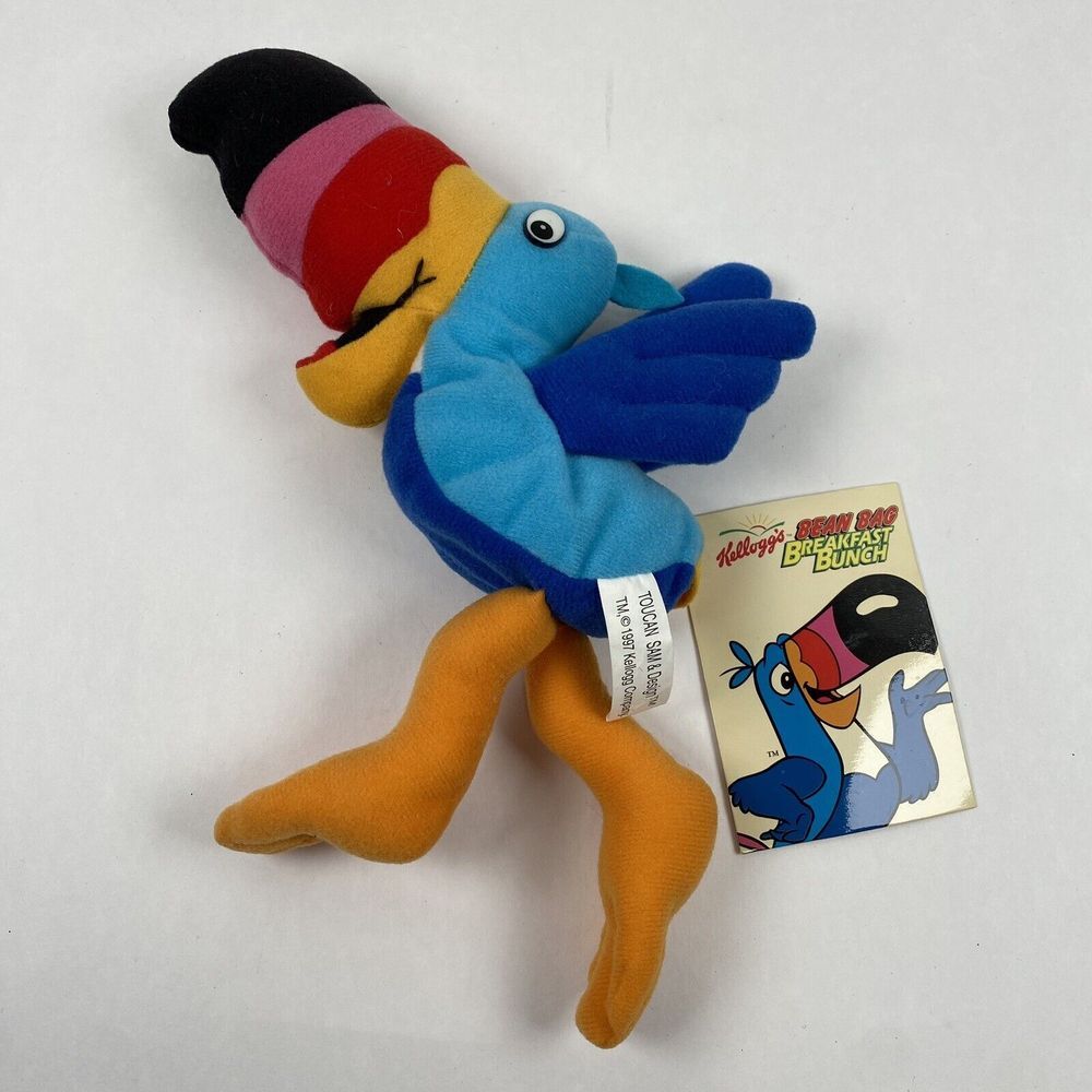 Kellogg's 1997‎ Wee Bean Bag Plush Doll Breakfast Toucan Sam Fruit Loops *read
